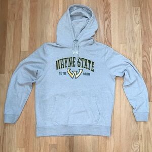 Under Armour Wayne State University Detroit Men’s Gray Hoodie Sweatshirt Large
